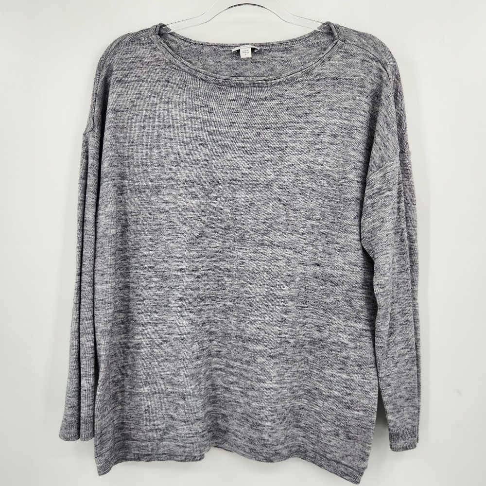 J. Jill PureJill Long Sleeve Knit Top Womens Size Large Gray Lightweight